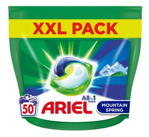 Капсули для прання універсал Ariel Pods Mountain Spring Гірське джерело 3 в 1, 50 шт