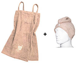 Набір сарафан махровий для сауни+ чалма Ярослав Беж