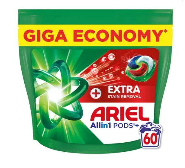 Капсули для прання Ariel Pods+ Extra Clean Power Сила екстраочищення, 60 шт