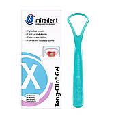 Набір для чищення язика (гель Miradent Tong Clin, 50 мл+скребок для язика Curaprox, одна дуга), зелений