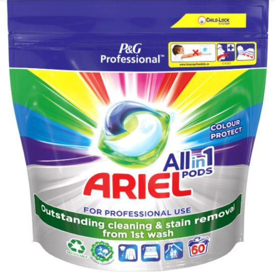 Капсули для прання Ariel Colour Protect For Professional Use All In 1 Pods, 60 шт, фото 1