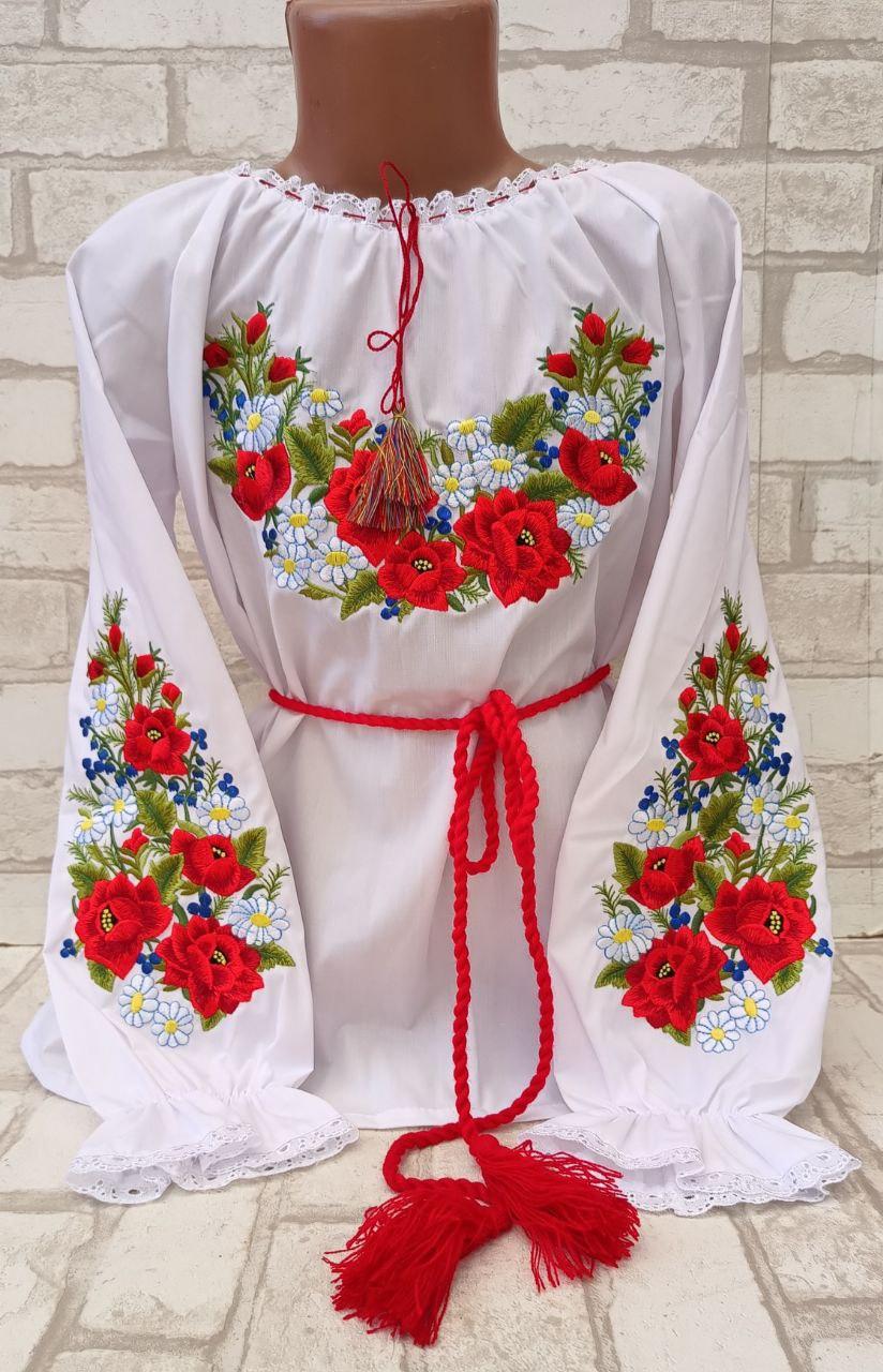 Вишиванка дитяча "Олеся", поплін, 110-146 см, фото 1