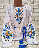 Вишиванка дитяча "Волошкове поле", поплін, 110-146 см