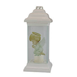 Лампадка скляна 120 годин капличка біла Ангел 120-11