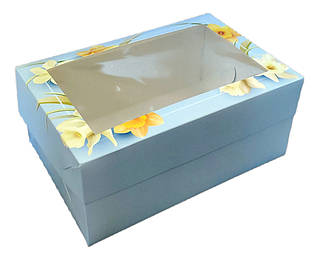 Коробка на 6 капкейків з вікном Весняна