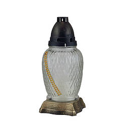 Лампадка скляна 36 годин Різьба з стрічкою 36-15