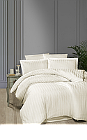Комплект постільної білизни First Choice Satin Broad Line Cream сатин 220-200 см кремовий