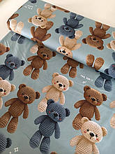 Сатин (бавовняна тканина) в'язані ведмеді (ширина 160см, 120г/м2)