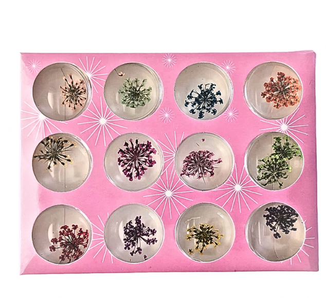Сухоцвіти для дизайну нігтів 12 кольорів, фото 1
