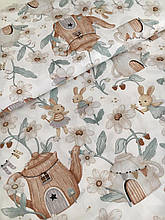 Сатин (бавовняна тканинна) горщики-хатинки (ширина 160 см, 120 г/м2)