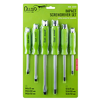 Набір викруток ударних хрест та шліц, 6 предм Alloid