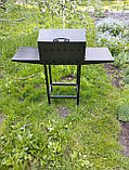 Мангал стаціонарний 46х36 см, з кришкою та поличками на 6 шампурів, метал 4 мм, фото 2