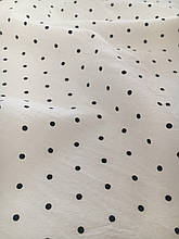 Варена бавовна, чорний горох на білому (ширина 140см, 120г/м2)