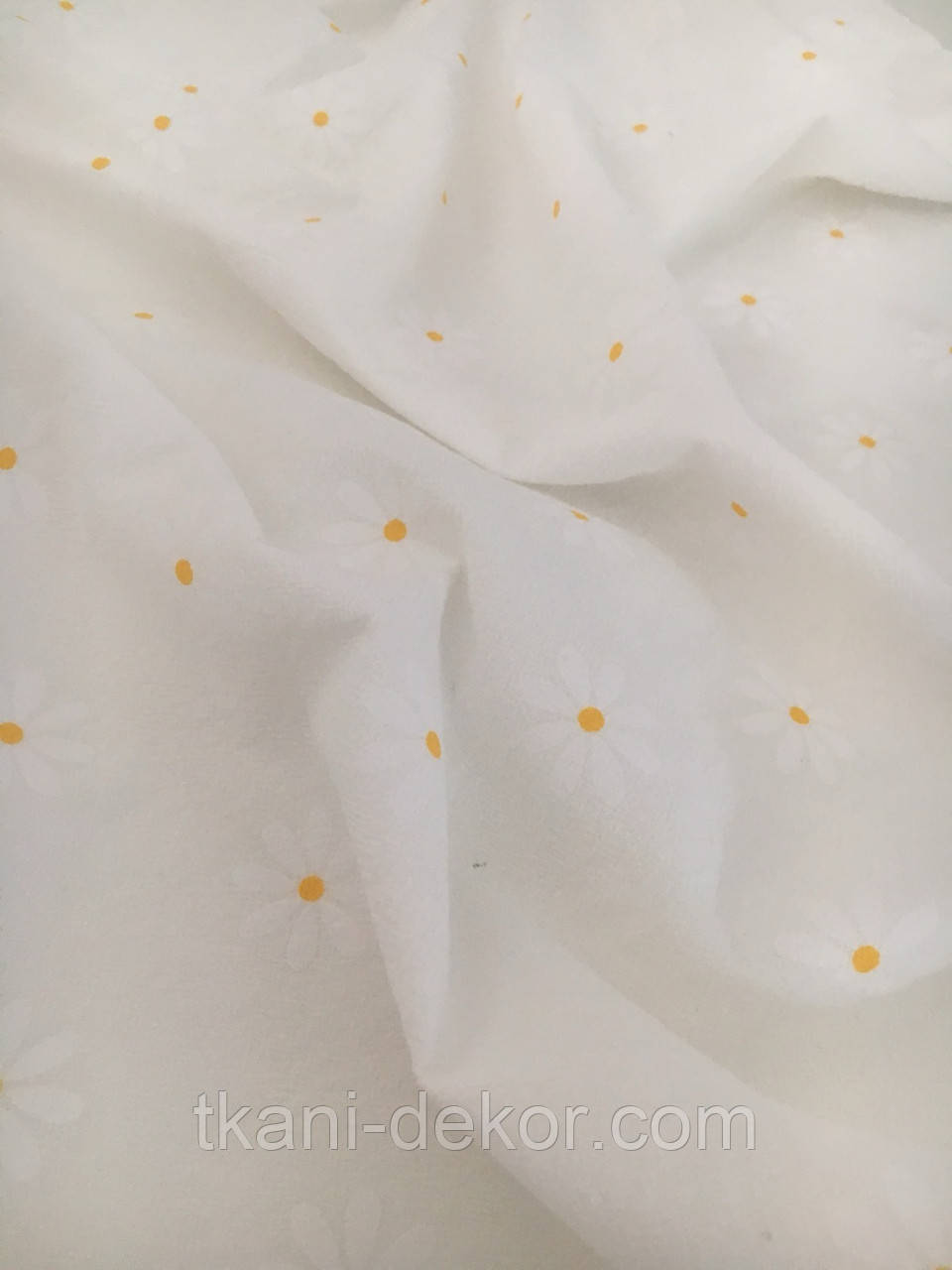 Варена бавовна, ромашки на білому (ширина 140см, 120г/м2), фото 1