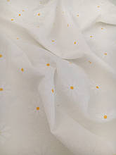 Варена бавовна, ромашки на білому (ширина 140см, 120г/м2)