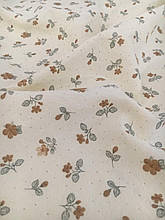 Варена бавовна, жовті квіти на кремі (ширина 140см, 120г/м2)