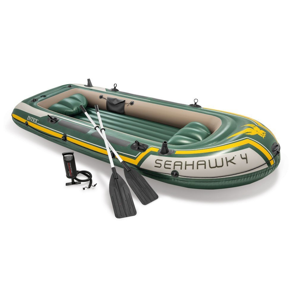 Чотиримісний надувний човен Intex 68351 Seahawk 4 Set, 351 × 145 см, з веслами та насосом