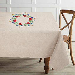 Скатертина 145х225см напівльон з вишивкою Ярослав