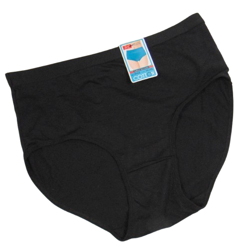 Труси жіночі однотонні SD Cotton 3XL-4XL чорні 8002