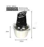 Багатофункціональний мініблендер-подрібнювач Sokany SK-7020 Електричний чопер 400 Вт чаша 2 л Сірий/Чорний, фото 2