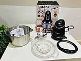 Багатофункціональний мініблендер-подрібнювач Sokany SK-7020 Електричний чопер 400 Вт чаша 2 л Сірий/Чорний, фото 6