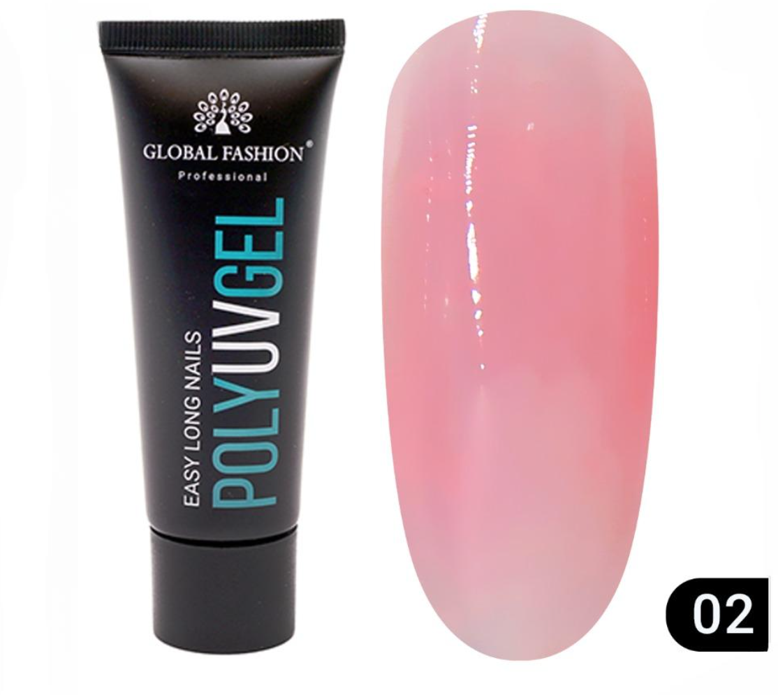 Класичний полігель Global Fashion 30 г 02 рожевий, фото 1