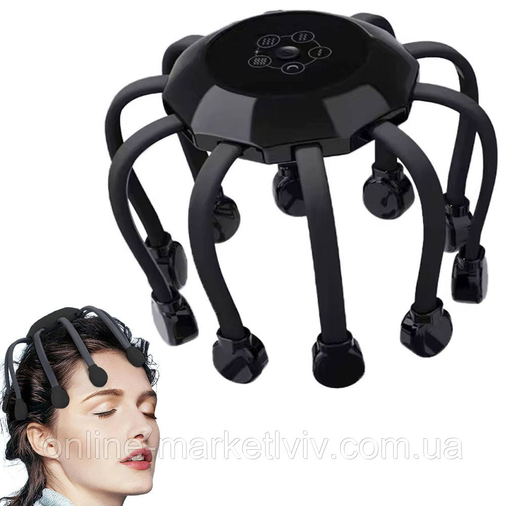 Масажер для голови від USB, TS-5506 / Акумуляторний масажер на голову / Масажер вібраційний для голови, фото 1