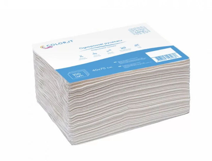 Рушники спанлейс 40х70 см, COLOReIT (100 шт./уп.). Текстура: сетка