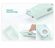 Дитяча машинка для стриження з функцією збору волосся VGR V-155 BLUE, 4 безпечні насадки, бесшумна, IPX8, фото 3