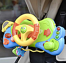 Дитяче музичне кермо на коляску M 4095 UA, інтерактивний автотренажер для дітей жовто-зелений, фото 6