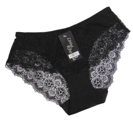 Мереживні трусики рубчик Lirina rose 2306 4XL чорні