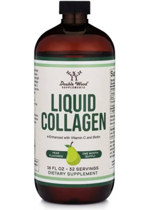 Double Wood Collagen Liquid, 480 мл Дабл Вуд - рідкий колаген зі смаком груші з біотином і вітаміном С, фото 1
