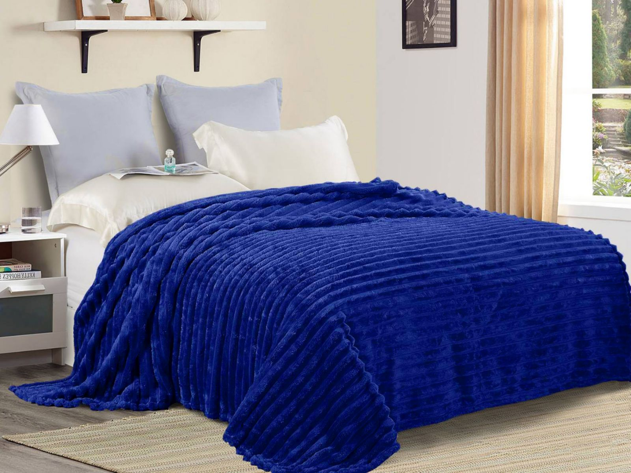 Плед із мікрофібри Велсофт Шарпей Преміум Синій (200х220) см, фото 1