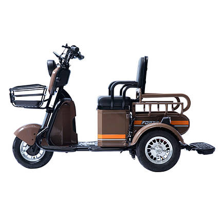 Триколісний електровелосипед CARGO P650 Коричневий, фото 2