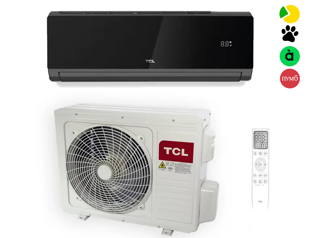 Кондиціонер спліт TCL TAC-09CHSD/XA82IN Black Inverter R32 Wi-Fi, фото 1