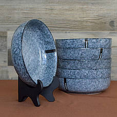 Сервіз керамічних тарілок Ardesto Loreto, 24 предмети, порцеляна, сірий, фото 4