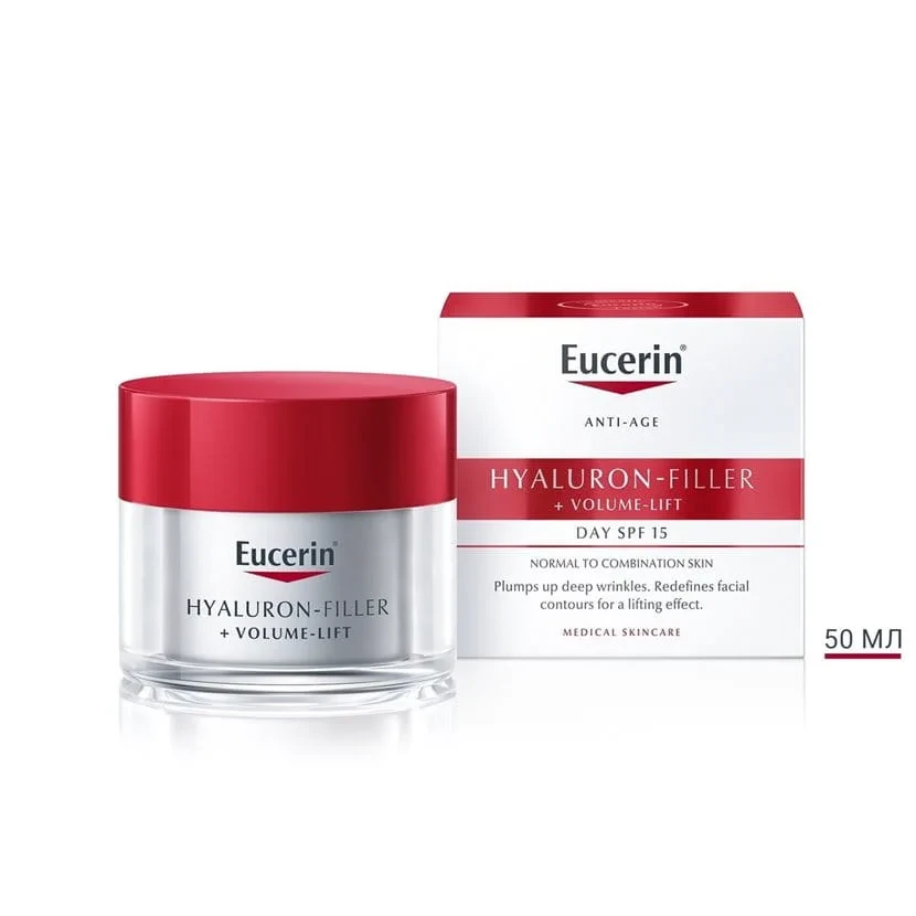 Крем для обличчя Eucerin Hyaluron-Filler+Volume-Lift SPF15 денний 89761, 50 мл., фото 1