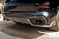 Диффузор заднего бампера V2 (2018-2022, Натуральный Карбон) для BMW X5 G05 2019- гг