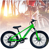 Гірський велосипед на 15'' рамі алюмінієвієвий TopRider TOP100 26 дюймів" Салатовый