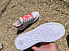 Крипери кросівки білі з ЧЕРВОНОЮ п'точкой на шнурках-лентах  экокожа женсеие демісезон, фото 7