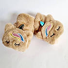 Дитячі рукавички рукавиці Єдиноріг коричневі