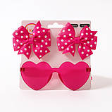 Набір окуляри дитячі сонцезахисні +2 шпильки 3 кольори, фото 2