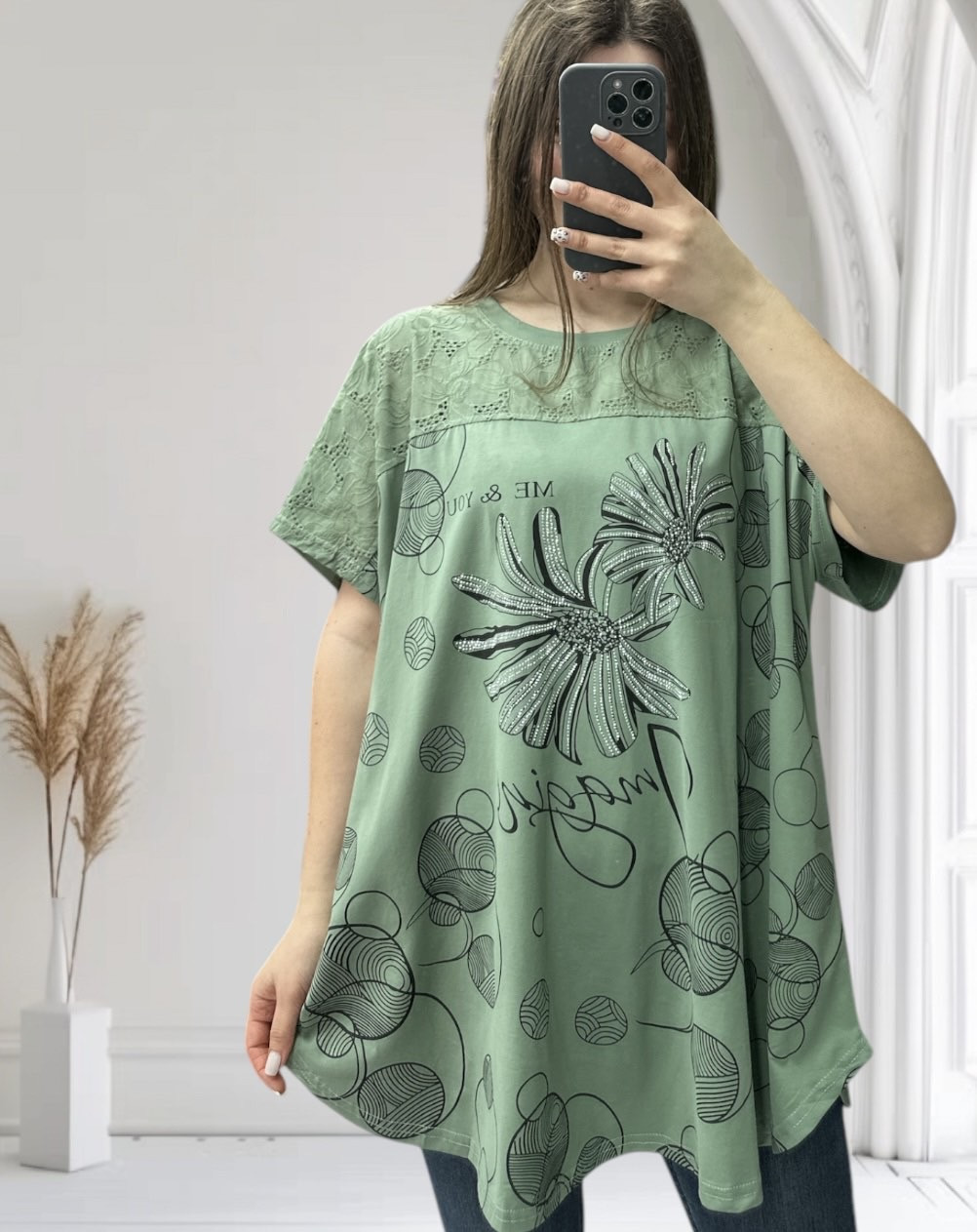 Футболка жіноча подовжена ромашка котон 2XL 3XL 4XL