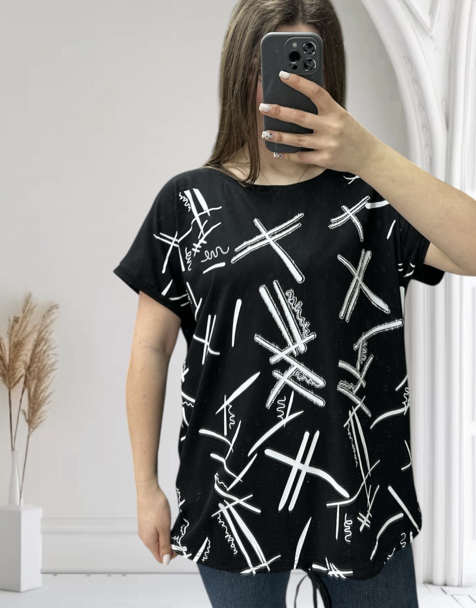 Жіноча футболка на зав'язці енергійний штрих-котон L XL 2XL котон
