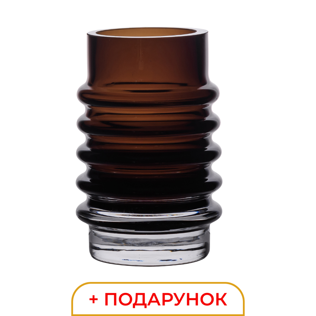 Оригінальна ваза для квітів 0.9 л скляна + 🎁 сучасні вази для букетів Lugi, фото 1
