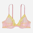 Комплект білизни з мереживом Victoria's Secret Tease Lace-Trim, 36С (80С), Рожевий з жовтим, фото 3