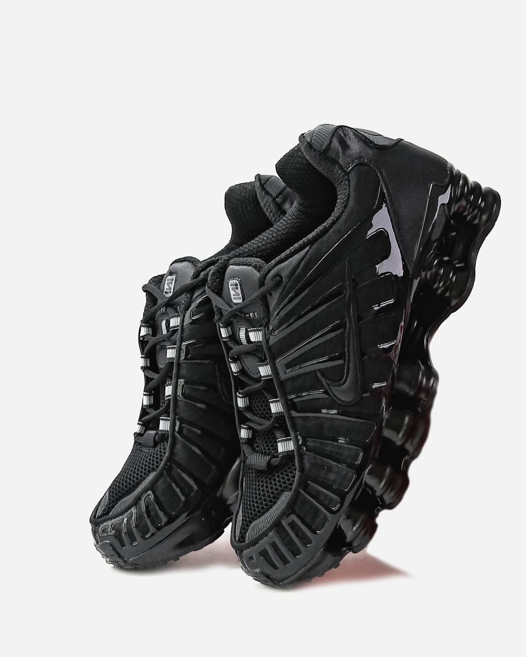 Чоловічі кросівки Nike Shox LT Black Найк Шокс ТЛ чорні повністю шкіра сітка підошва air унісекс