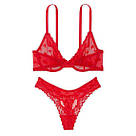 Комплект білизни з мереживом Victoria's Secret Tease, Червоний, фото 4