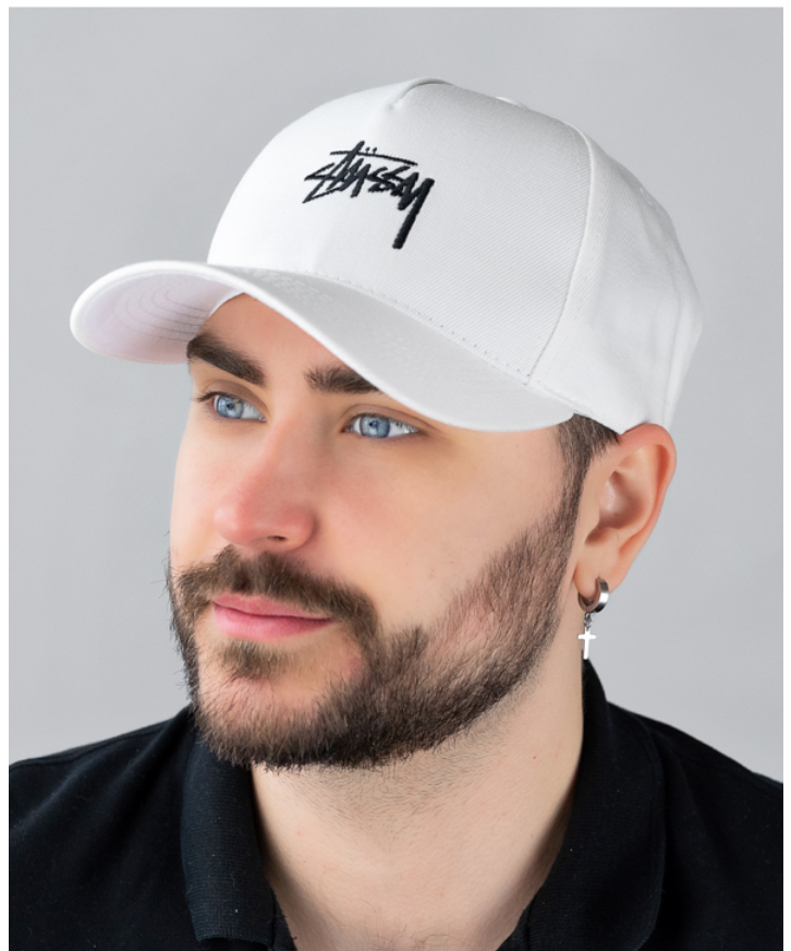 Бейсболка кепка чоловіча коттонова білий розмір 56-59, фото 1