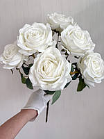 Штучна троянда . Букет штучних троянд « Білий шик»( 43 см ), фото 2